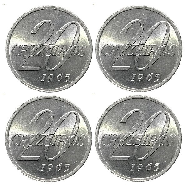 Promoção - 4 Moedas 20 Cruzeiros 1965 - V-285 - FC