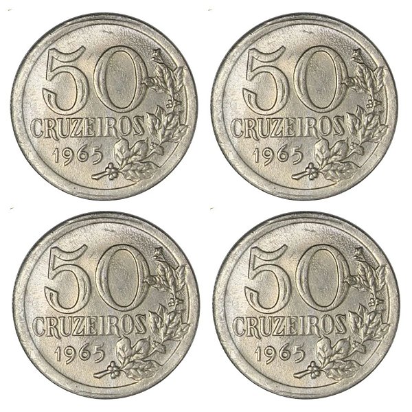 Promoção - 4 Moedas de 50 Cruzeiros 1965 - V-286 - FC