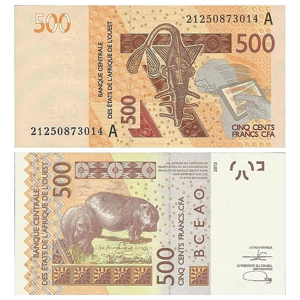 Costa do Marfim - Cédula de 500 Francs CFA 2021 - P-119Aj - FE