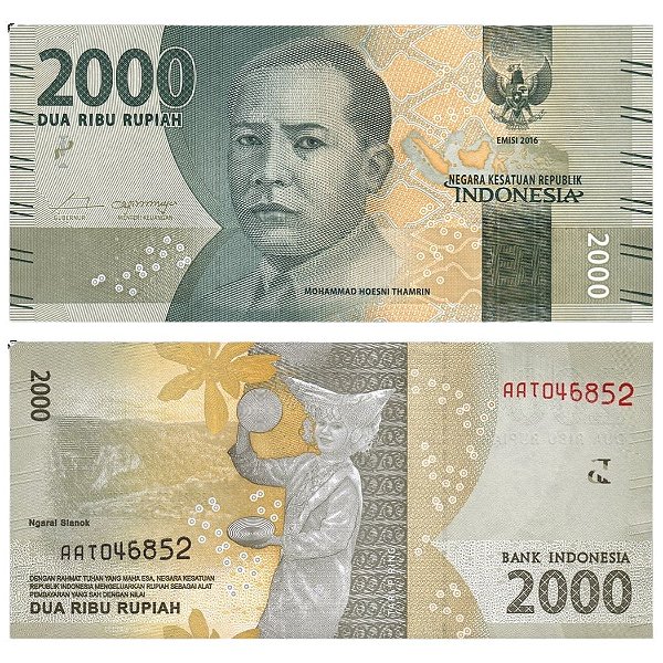 Indonésia - Cédula de 2000 Rupiah 2016 - P-155a - Mohamad H. Thamrin - FE