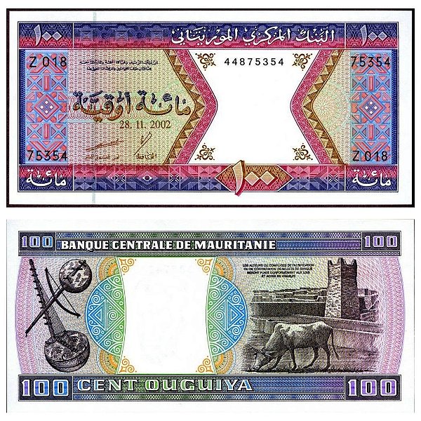 Mauritania - Cédula de 100 Ouguiya 2002 - P-4k - FE