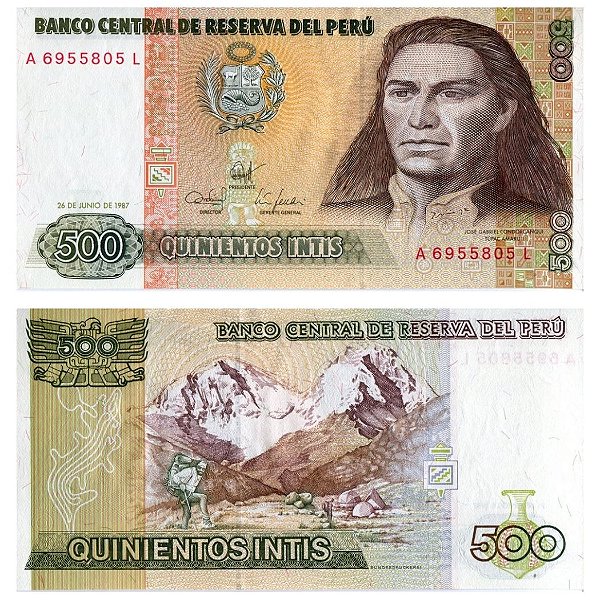 Peru - Cédula de 500 Intis 1987 - P-134b - FE