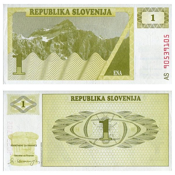 Eslovenia - Cédula de 1 Tolar 1990 - P-1a - FE