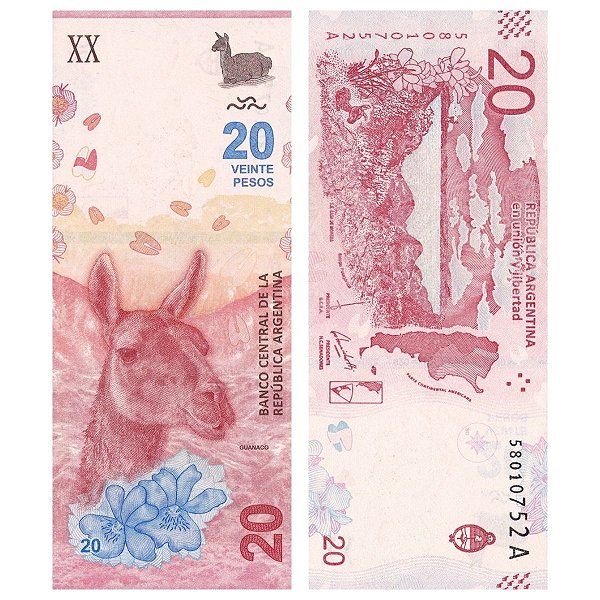 Argentina - Cédula de 20 Pesos 2017 - P-361a - Guanaco - FE