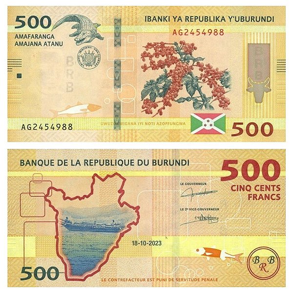 Burundi - Cédula de 500 Francs 2023 - P-50c - FE