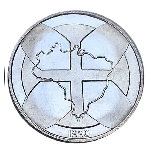 Réplica da Moeda de 1 Cruzado Novo 1990 - CRUZ DE CRISTO - FC