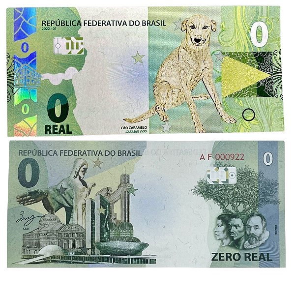 Brasil - Cédula de Zero Real 2022 - Cão Caramelo - Série AF - FE