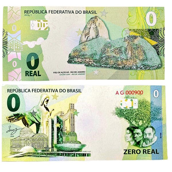 Brasil - Cédula de Zero Real 2023 - RJ / Pão de Açucar - Série AG - FE
