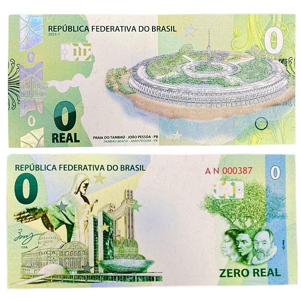 Brasil - Cédula de Zero Real 2023 - PB / Praia de Tambaú - Série AN - FE