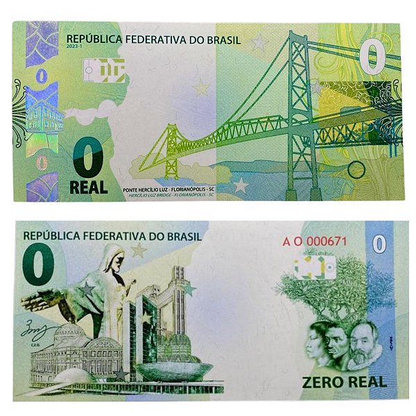 Brasil - Cédula de Zero Real 2023 - SC / Ponte Hercilio Luz - Série AO - FE