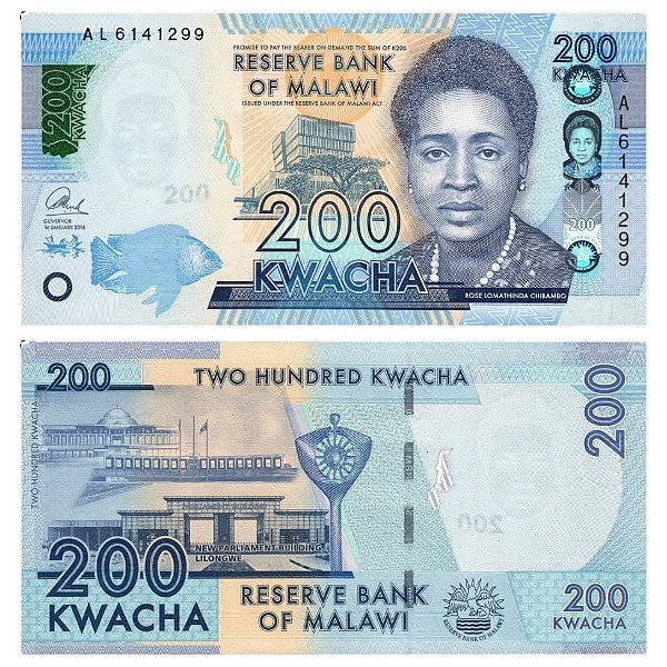 Malawi - Cédula de 200 Kwacha 2016 - P-65Aa - Flor de Estampa