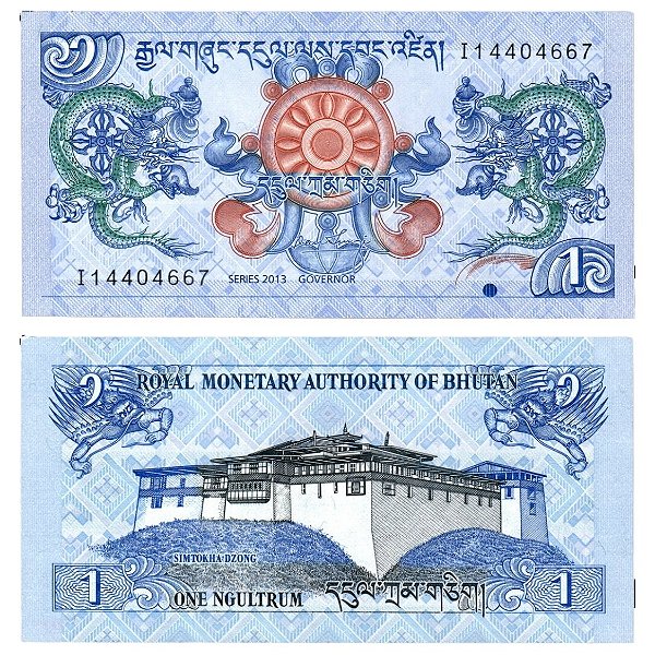 Butão - Cédula de 1 Ngultrum 2013 - P-27b - Flor de Estampa