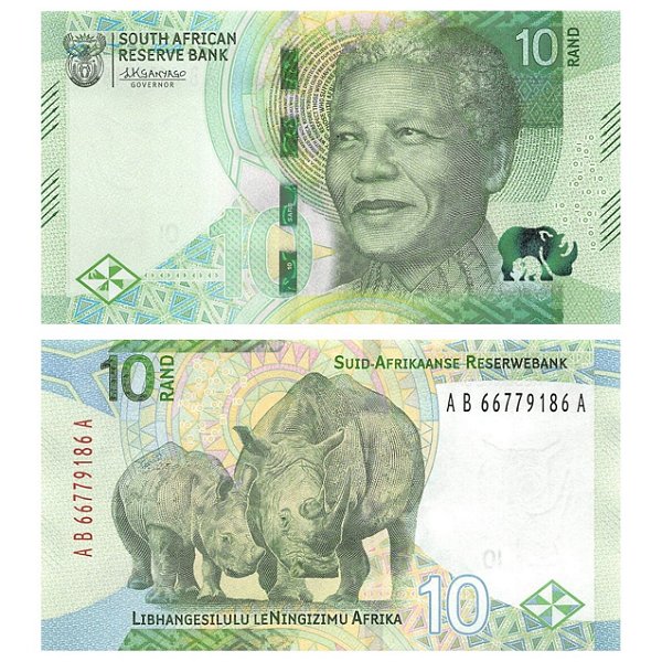 Africa do Sul - Cédula de 10 Rand 2023 - P-148a - Nelson Mandela - FE
