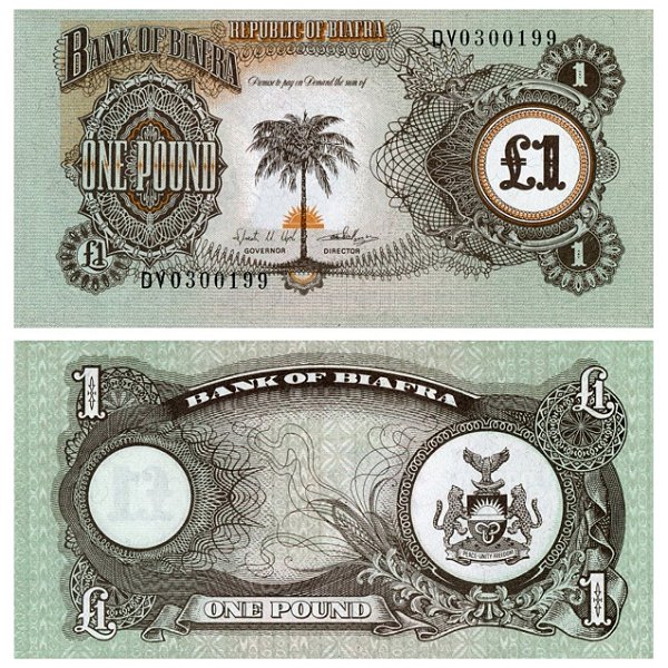 Biafra - Cédula de 1 Pound 1969 - P-5a - FE