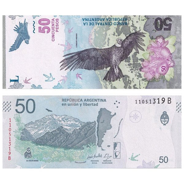 Argentina - Cédula de 50 Pesos 2020 - P-363b - Condor Andino - FE