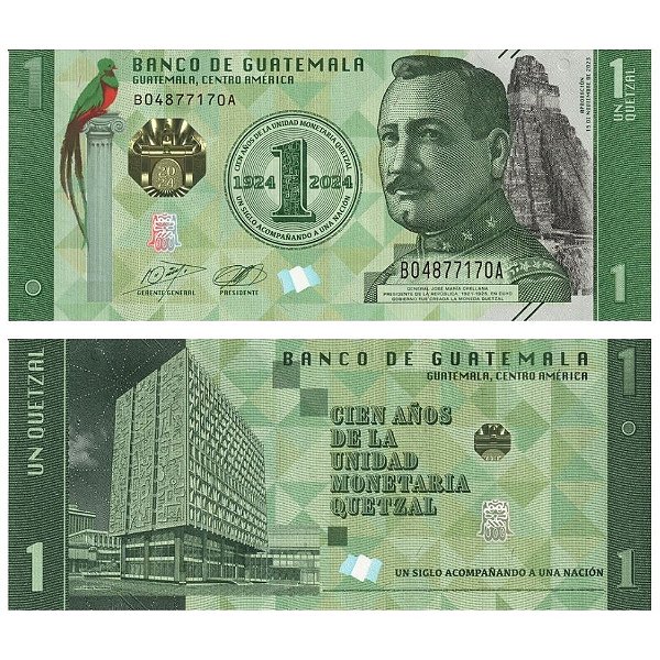 Guatemala - Cédula de 1 Quetzal 2023 - P-129a - José M. Orellana - FE