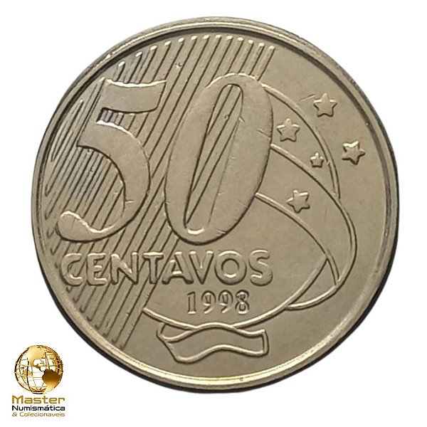 Moeda de 50 Centavos 1998 - RARA - V-545 - Cuproniquel - FC