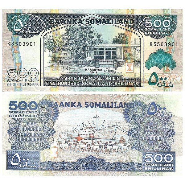 Somalilândia - Cédula de 500 Shilings 2011 - P-6h - FE