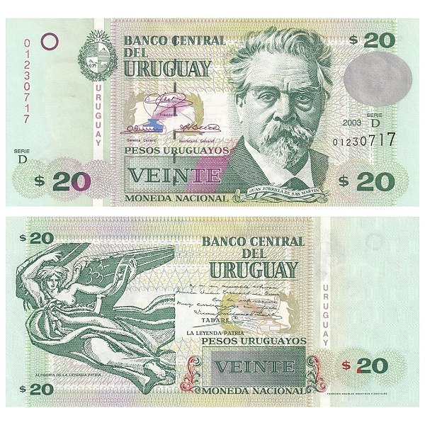Uruguai - Cédula de 20 Pesos 2013 - P-83a - FE