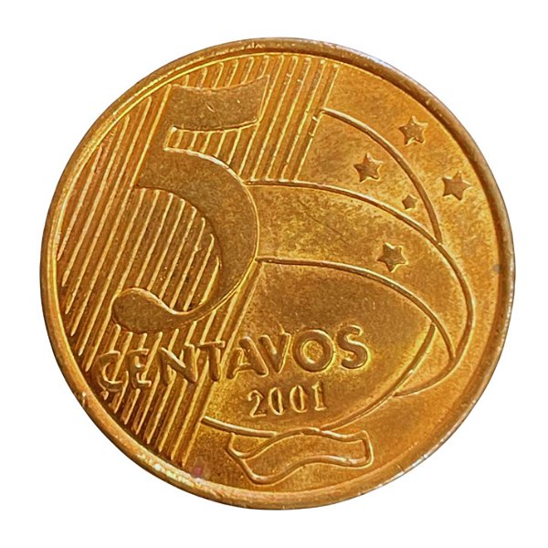 Moeda de 5 Centavos 2001 - RARA - V-467 - FC