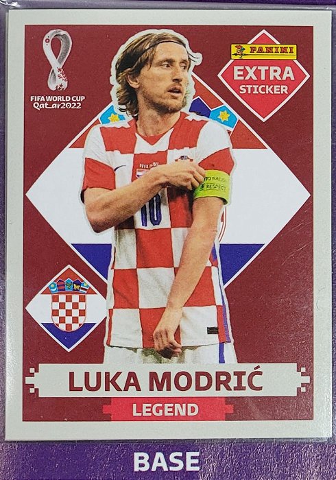 Extra Legend - Luka Modric Bordô (Base) - Croácia - Original Panini - Copa do Mundo do Qatar 2022