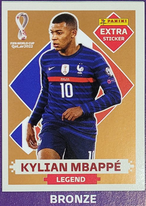 Extra Legend - Kylian Mbappe Bronze - França - Original Panini - Copa do Mundo do Qatar 2022
