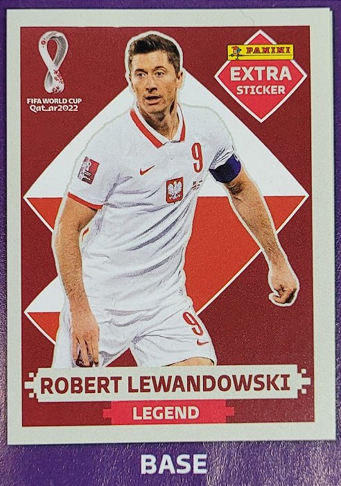Extra Legend - Robert Lewandoski Bordô (Base) - Polônia - Original Panini - Copa do Mundo do Qatar 2022