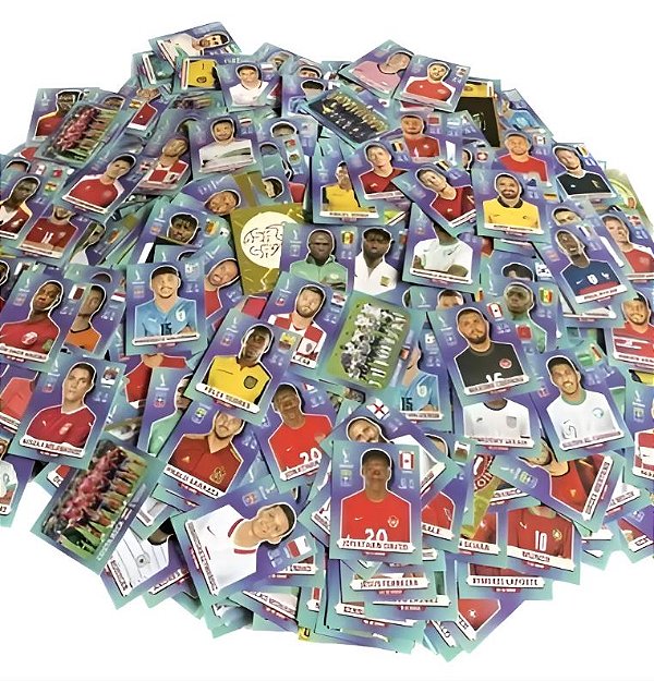 Copa 2022 - 100 Figurinhas normais sem Repetição para colar - World Cup Qatar 2022