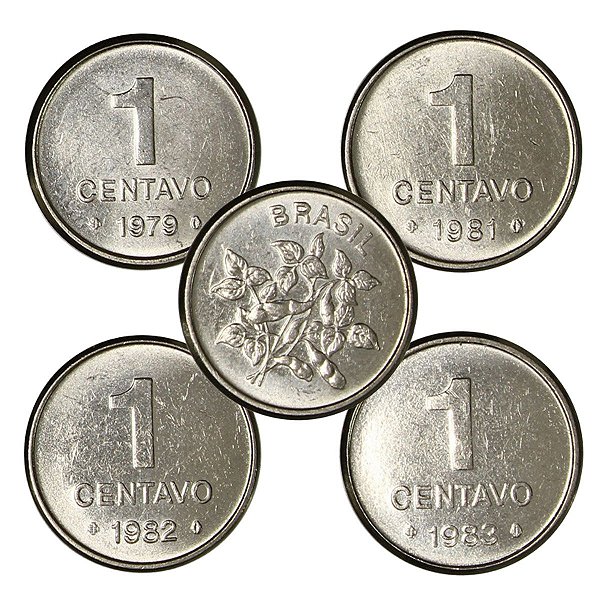 Série Sojinha - Moedas de 1 Centavo 1979 - 1981 - 1982 e 1983 - V-337/339/340/341 - Soberbas