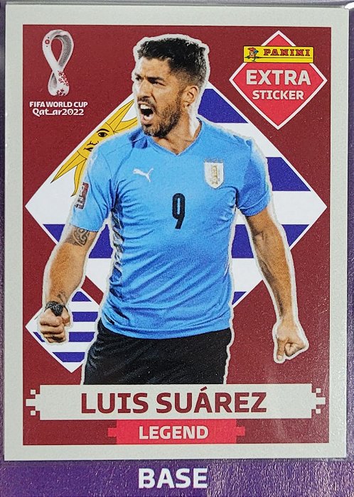 Extra Legend - Luis Suarez Bordô (Base) - Uruguai - Original Panini - Copa do Mundo do Qatar 2022