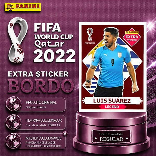 2022 Extra Legend - Luis Suarez Bordô (Base) - Uruguai - Original Panini - Copa do Mundo do Qatar 2022