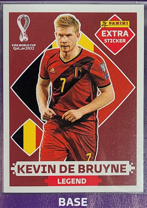 Extra Legend - Kevin de Bruyne Bordô (Base) - Bélgica - Original Panini - Copa do Mundo do Qatar 2022