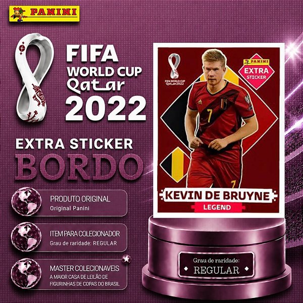 2022 Extra Legend - Kevin de Bruyne Bordô (Base) - Bélgica - Original Panini - Copa do Mundo do Qatar 2022