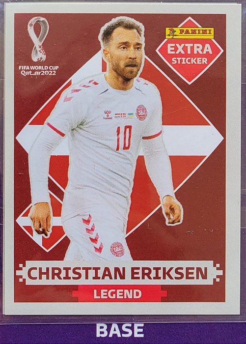 Extra Legend - Christian Eriksen Bordô (Base) - Dinamarca - Original Panini - Copa do Mundo do Qatar 2022