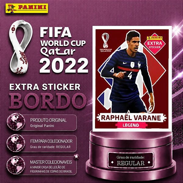 2022 Extra Legend - Raphael Varane Bordô (Base) - França - Original Panini - Copa do Mundo do Qatar 2022