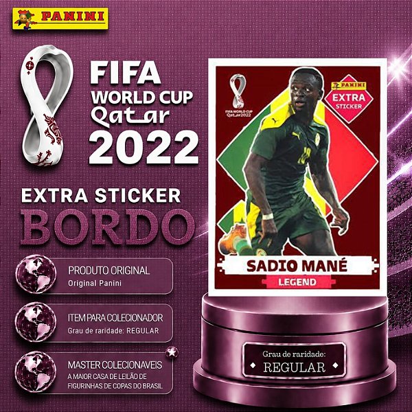 2022 Extra Legend - Sadio Mané Bordô (Base) - Senegal - Original Panini - Copa do Mundo do Qatar 2022