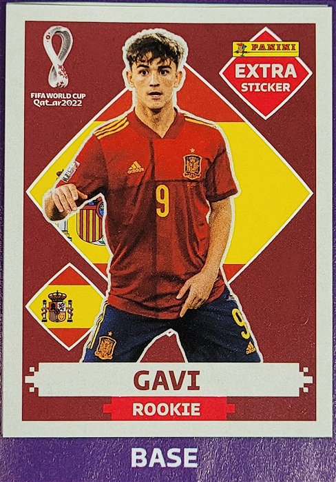 Extra Rookie - Gavi Bordô (Base) - Espanha - Original Panini - Copa do Mundo do Qatar 2022