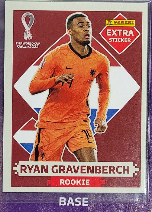 Extra Rookie - Ryan Gravenberch Bordô (Base) - Holanda - Original Panini - Copa do Mundo do Qatar 2022