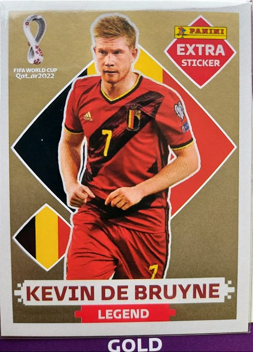 Extra Legend - Kevin de Bruyne Ouro (Gold) - Bélgica - Original Panini - Copa do Mundo do Qatar 2022