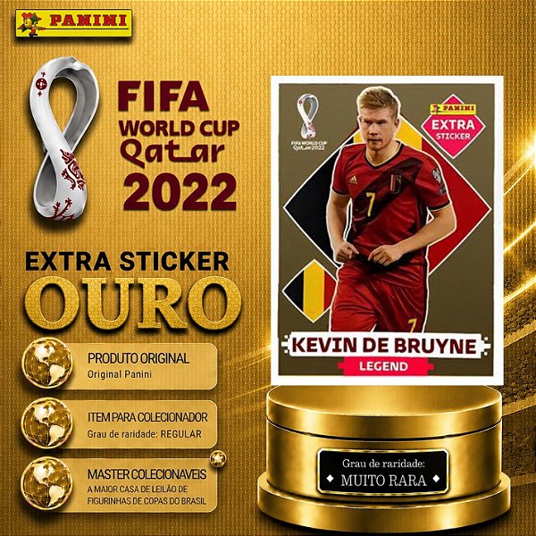 2022 Extra Legend - Kevin de Bruyne Ouro (Gold) - Bélgica - Original Panini - Copa do Mundo do Qatar 2022