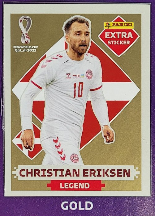 Extra Legend - Christian Eriksen Ouro (Gold) - Dinamarca - Original Panini - Copa do Mundo do Qatar 2022