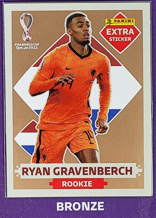 Extra Rookie - Ryan Gravenberch Bronze - Holanda - Original Panini - Copa do Mundo do Qatar 2022