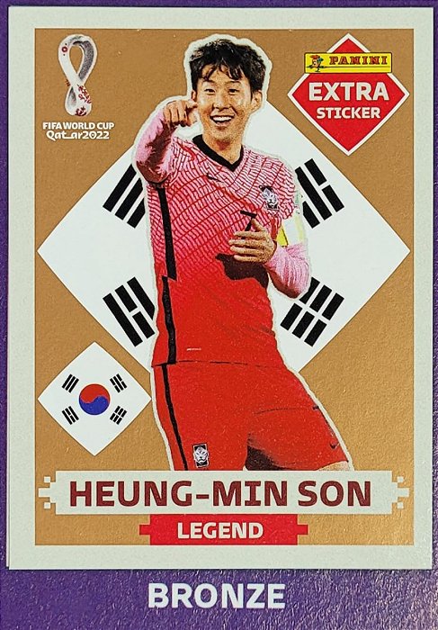 Extra Legend - Heung-Min Son Bronze - Coréia do Sul - Original Panini - Copa do Mundo do Qatar 2022