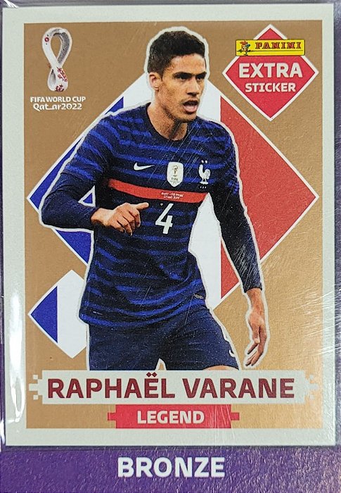 Extra Legend - Raphael Varane Bronze - França - Original Panini - Copa do Mundo do Qatar 2022