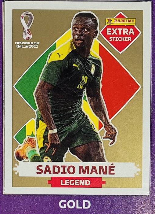 Extra Legend - Sadio Mané Ouro (Gold) - Senegal - Original Panini - Copa do Mundo do Qatar 2022