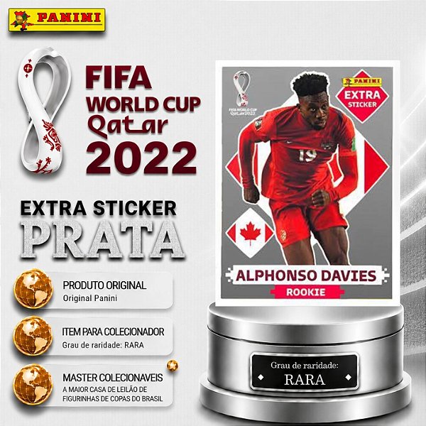 2022 Extra Rookie - Alphonso Davies Prata - Canadá - Original Panini - Copa do Mundo do Qatar 2022