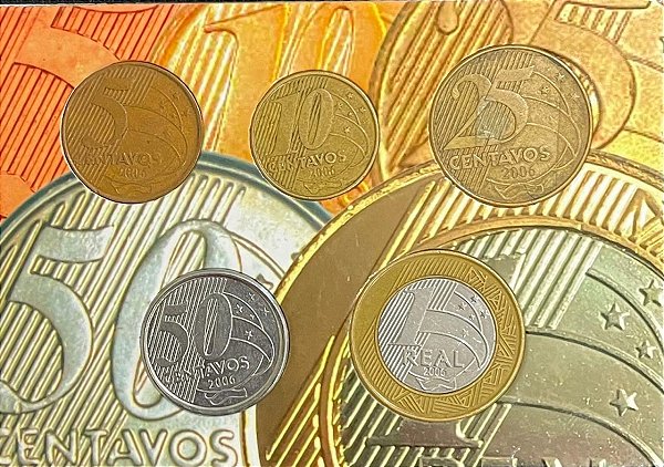 Cartela com a Série completa do Real 2006 - Ano Raro - Circuladas