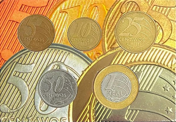 Cartela com a Série completa do Real 2011 - Ano Raro - Circuladas