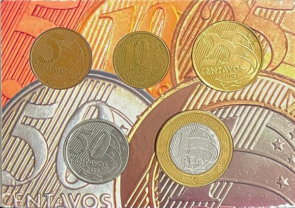 Cartela com a Série completa do Real 2009 - Ano Raro - Circuladas