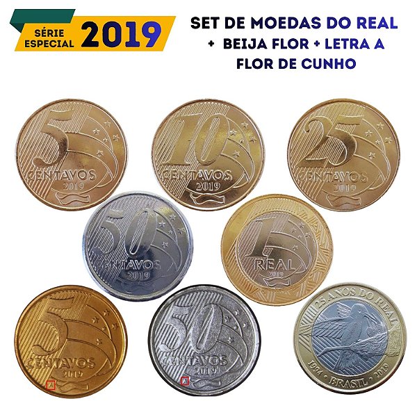 Set de moedas do Real 2019 Efigie + Comemorativas - FC